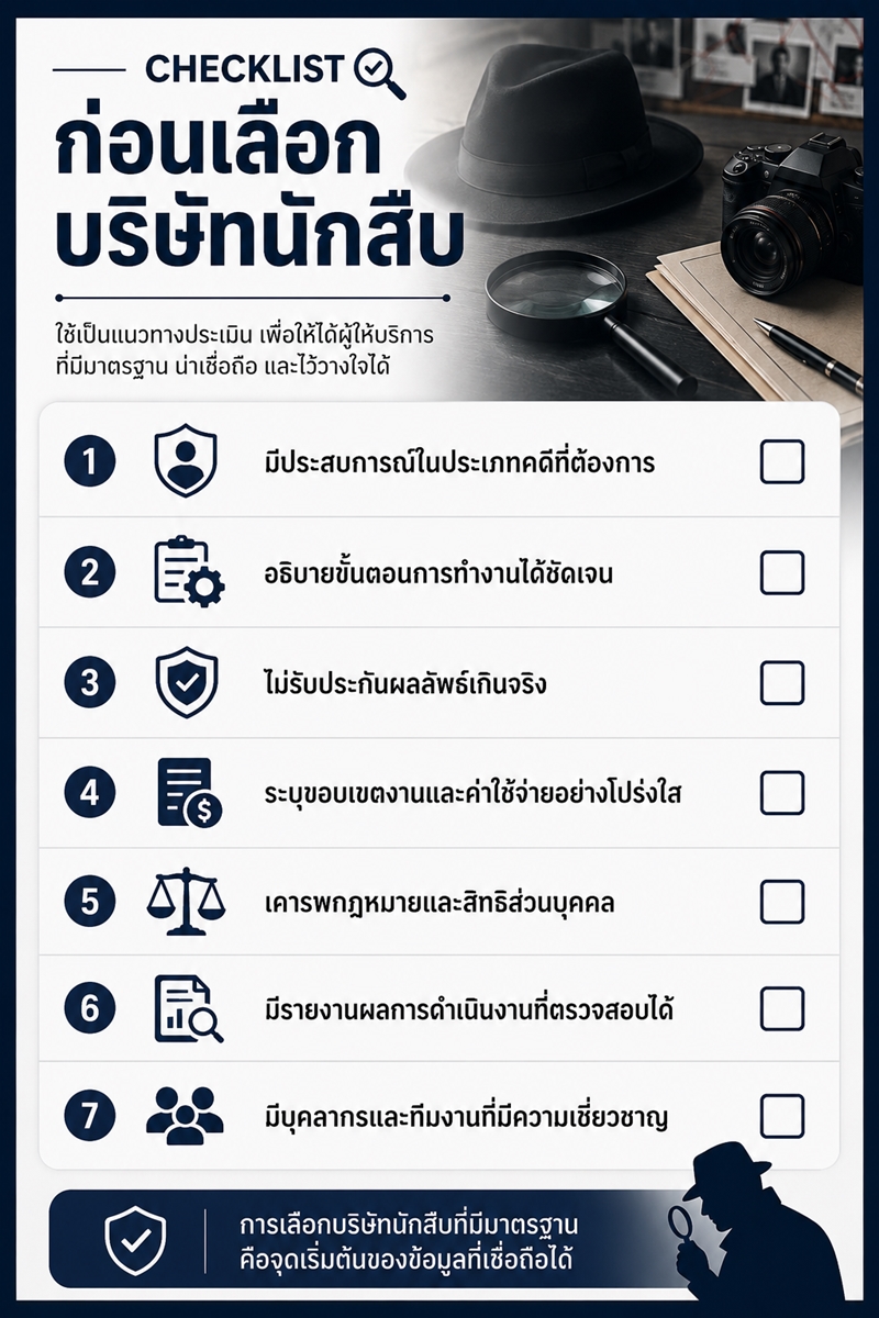 เช็กลิสต์ก่อนจ้างนักสืบ