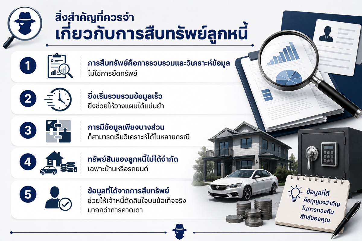 สิ่งสำคัญของการสืบทรัพย์ลูกหนี้