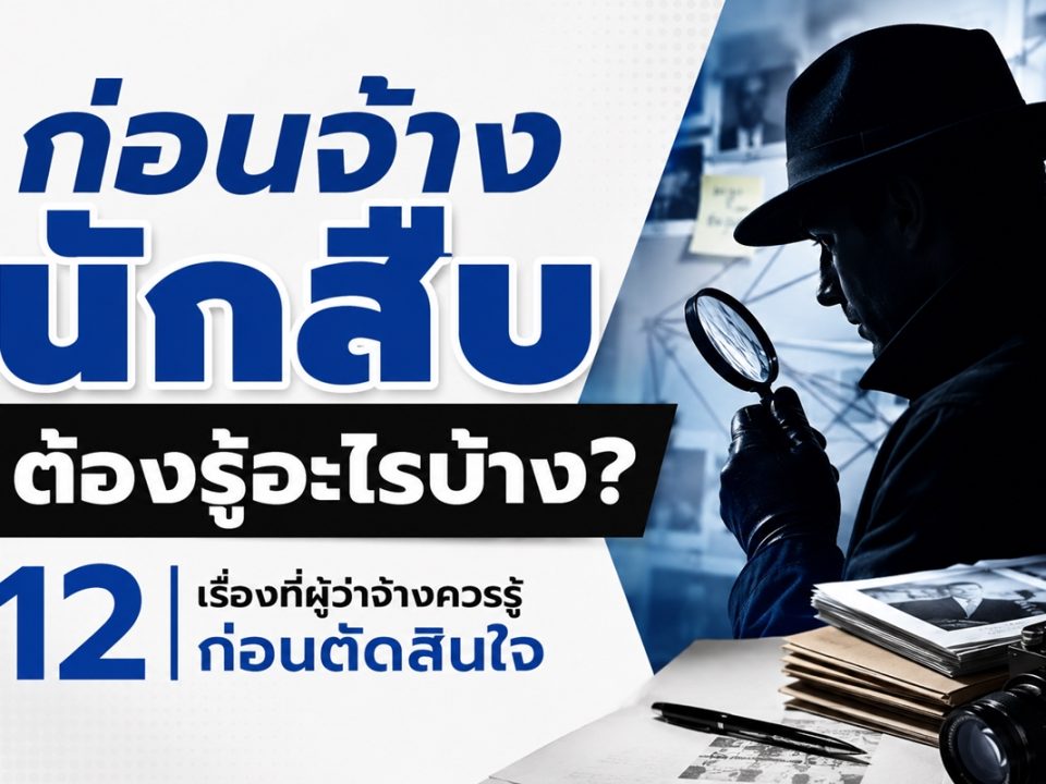 12 เรื่องควรรู้ก่อนจ้างนักสืบ