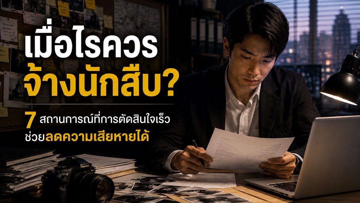 7 สถานการณ์ที่ควรจ้างนักสืบเพื่อลดความเสียหาย
